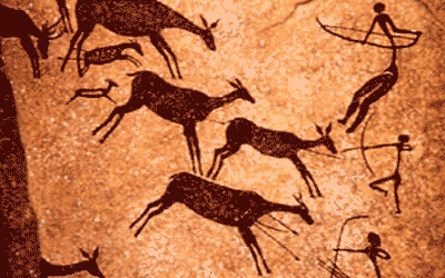 Image of cave paintings on a wall