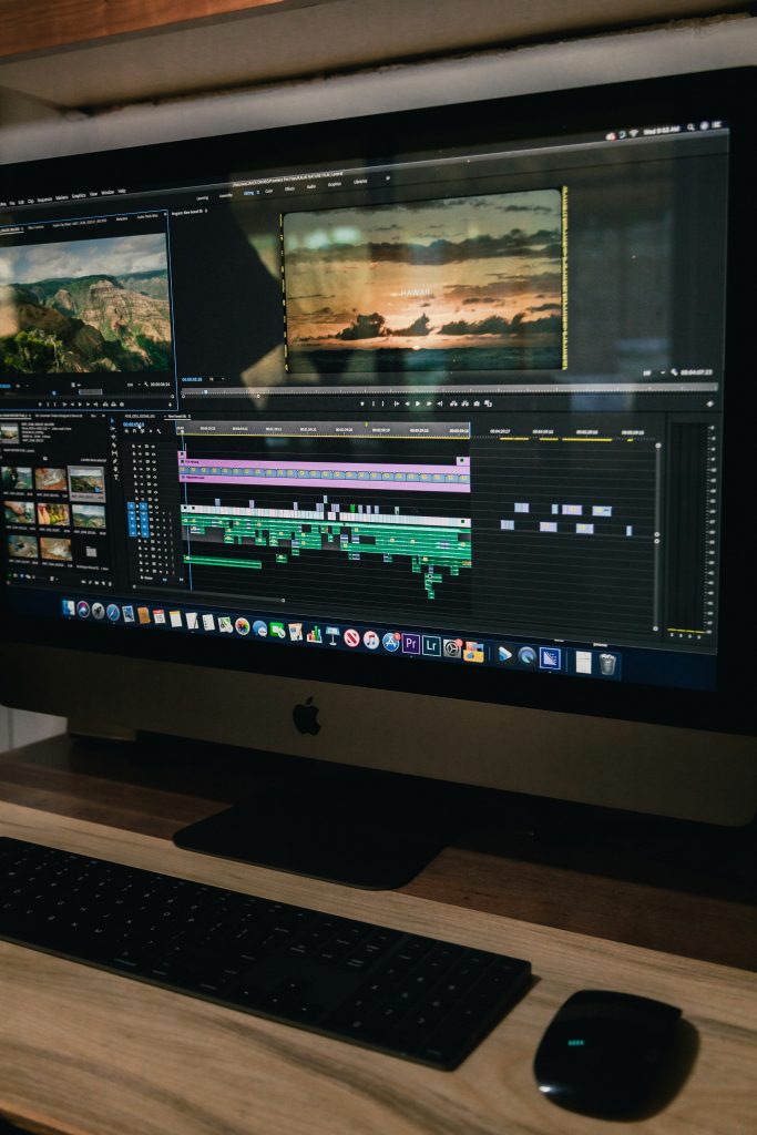 Screen with the video editing process shown