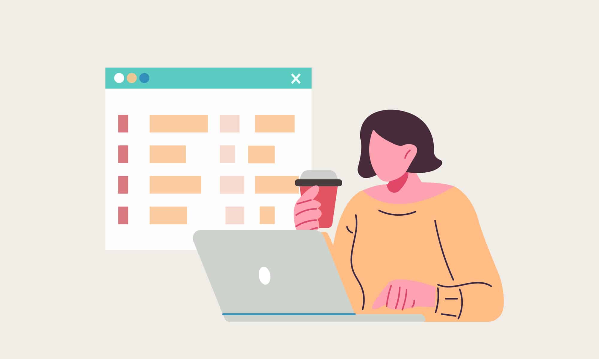 illustration-of-businessperson-holding-coffee-in-front-of-calendar