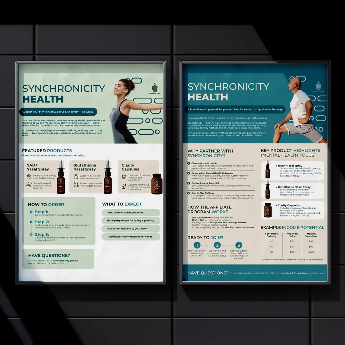 Health practice display graphics
