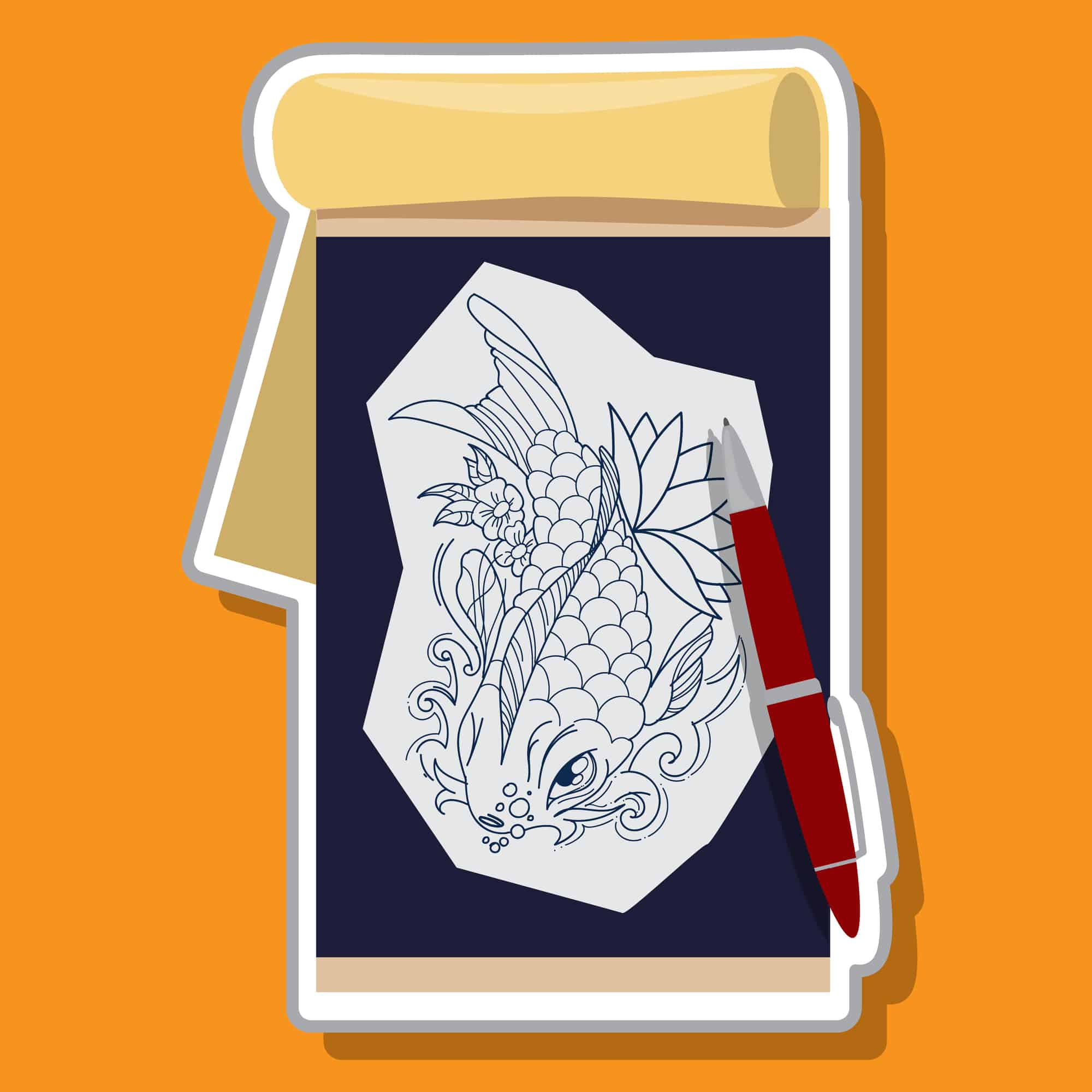 illustration-of-koi-tattoo-sketch