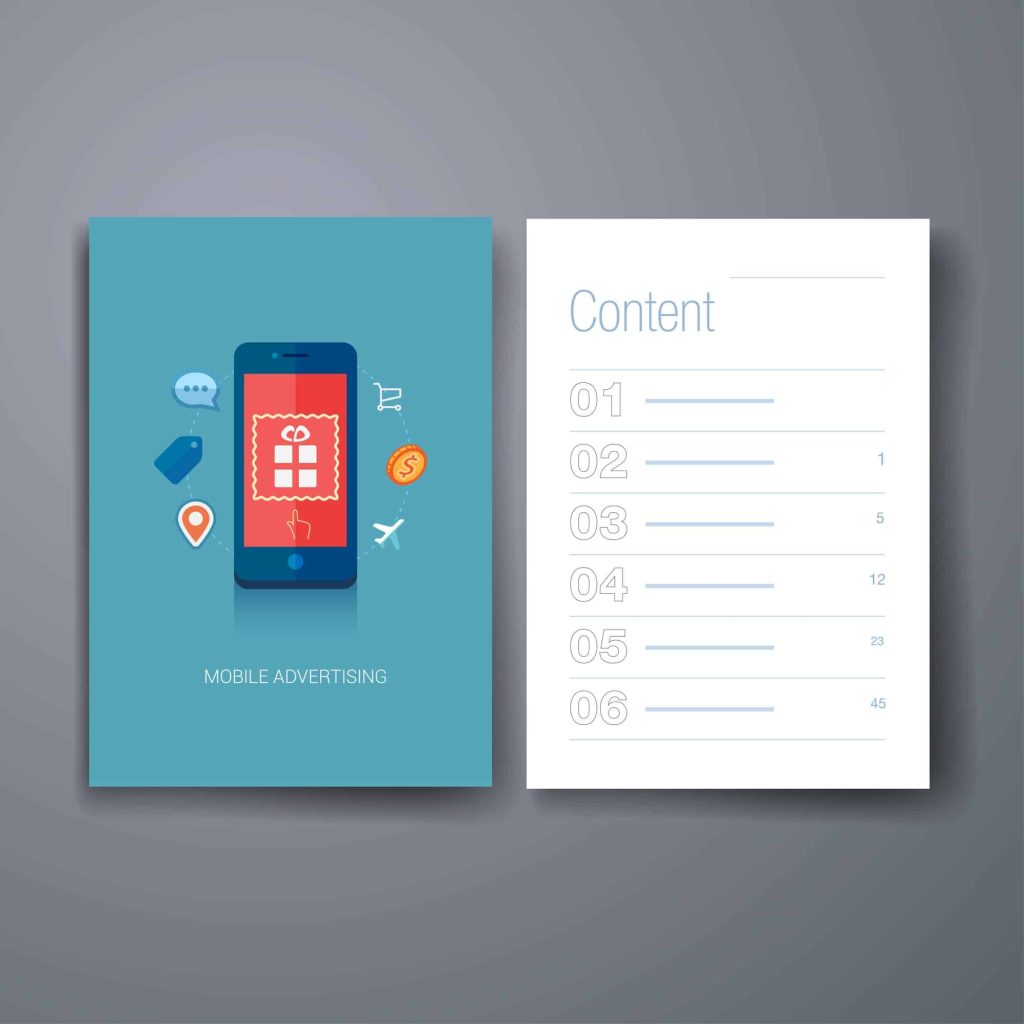 Stock image of mockup mobile app screen