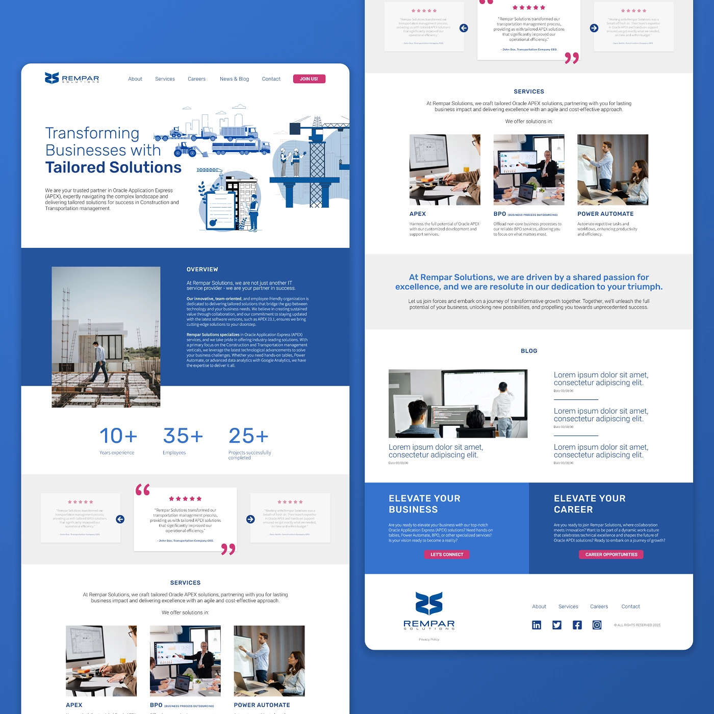 IT consulting landing page