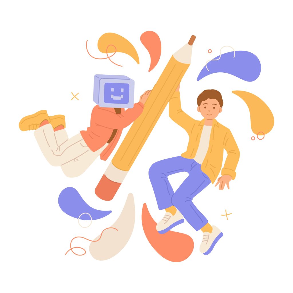 Illustration AI and artist