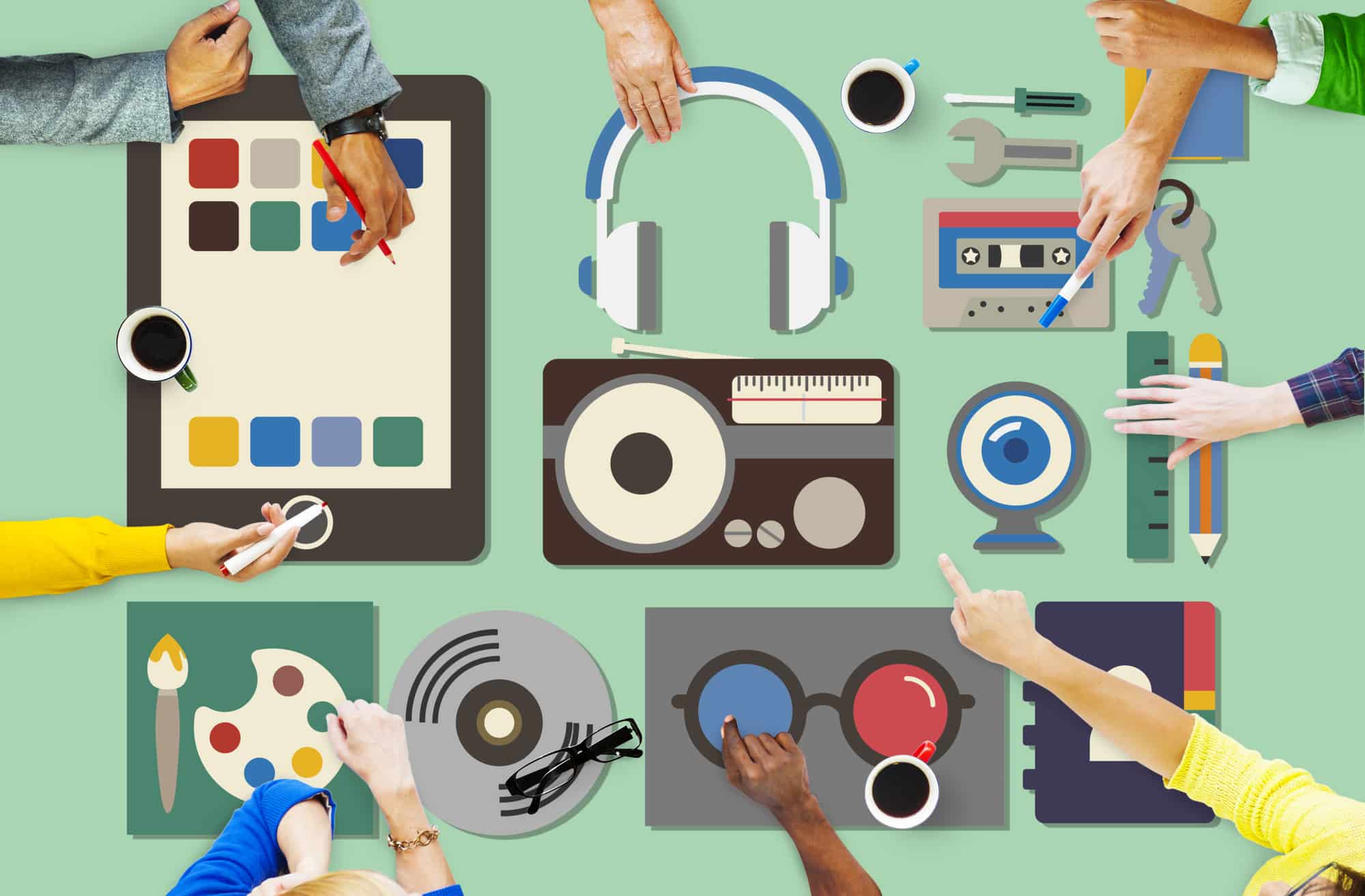 Creatives-working-together-to-design-music-assets