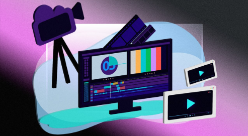 graphic with video editing tools