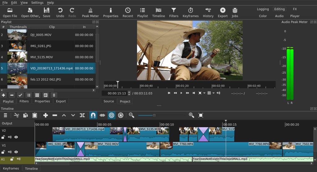 Image of a video being edited