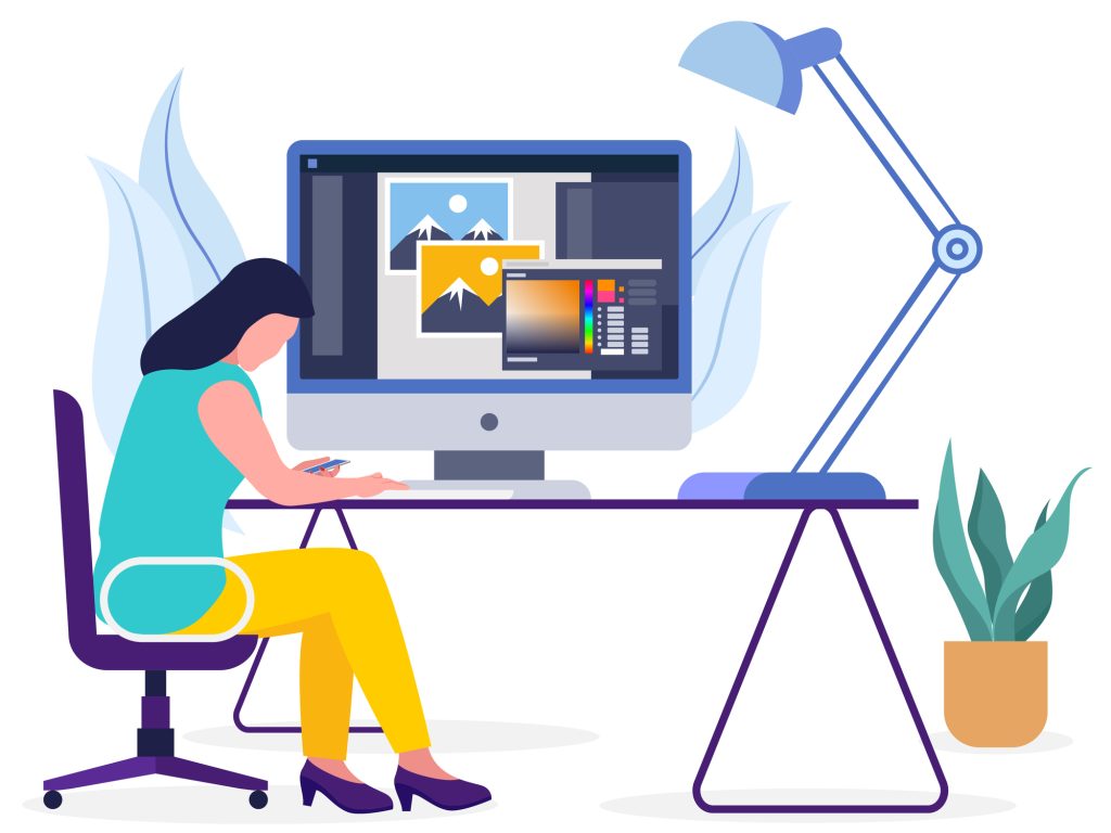 Illustrator at desk