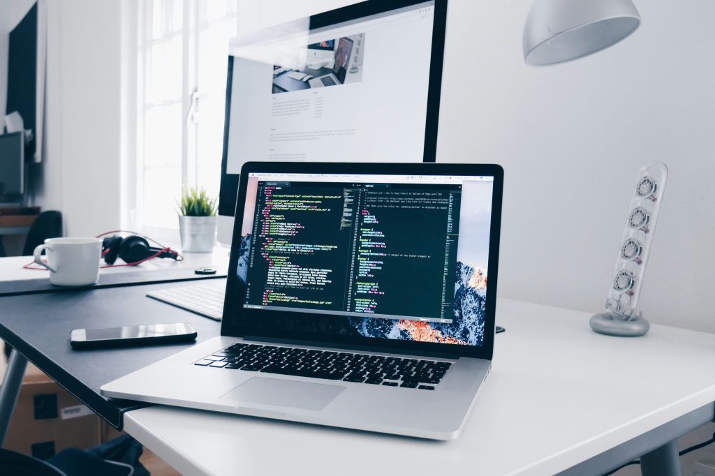 Computer sitting on a desk