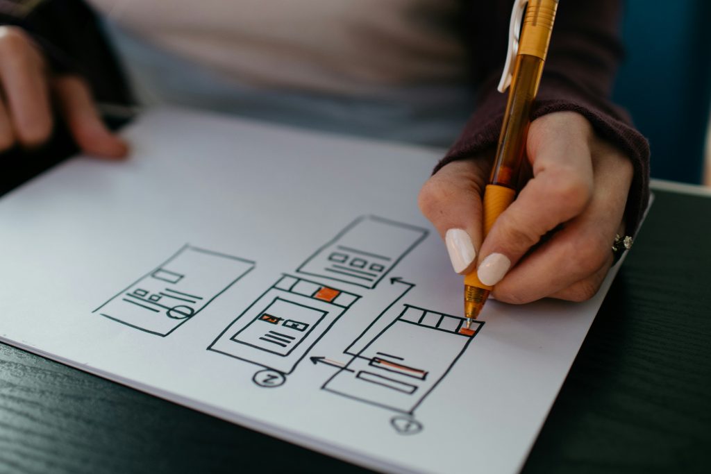 Drawing a design on paper