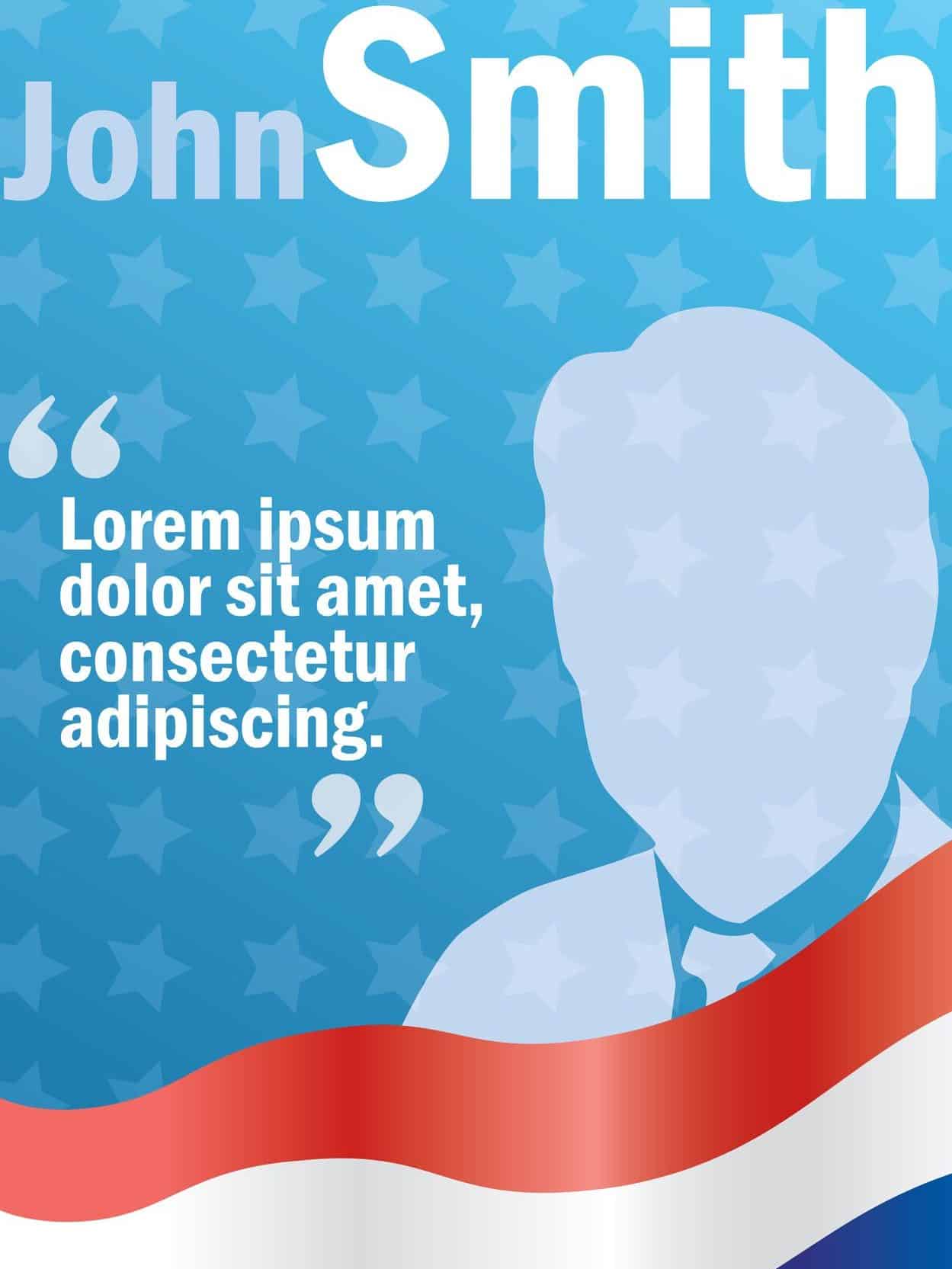 Presidential or parliament elections poster template, vector billboard for campaign