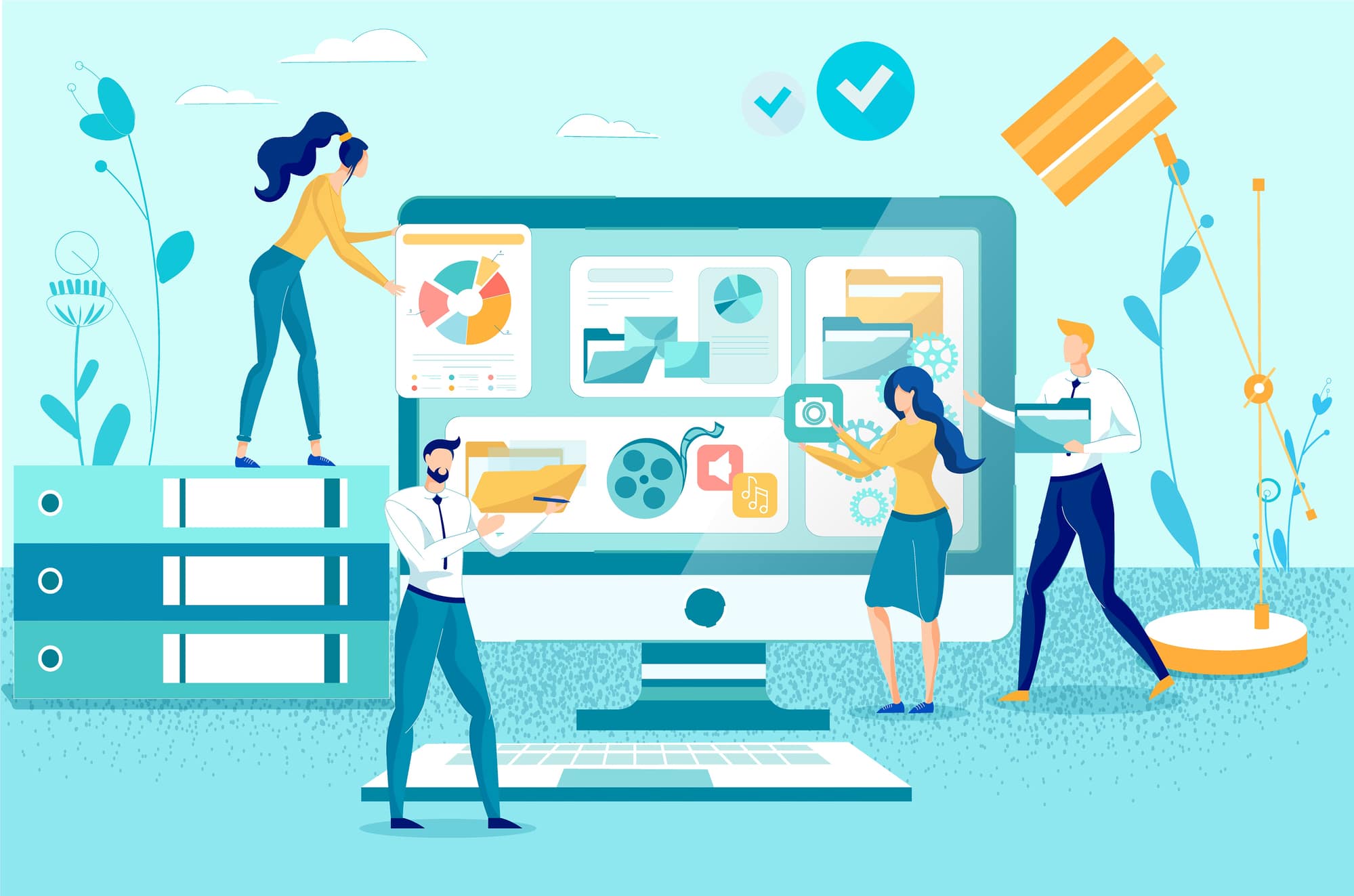 illustration-of-website designers-creating-responsive-website
