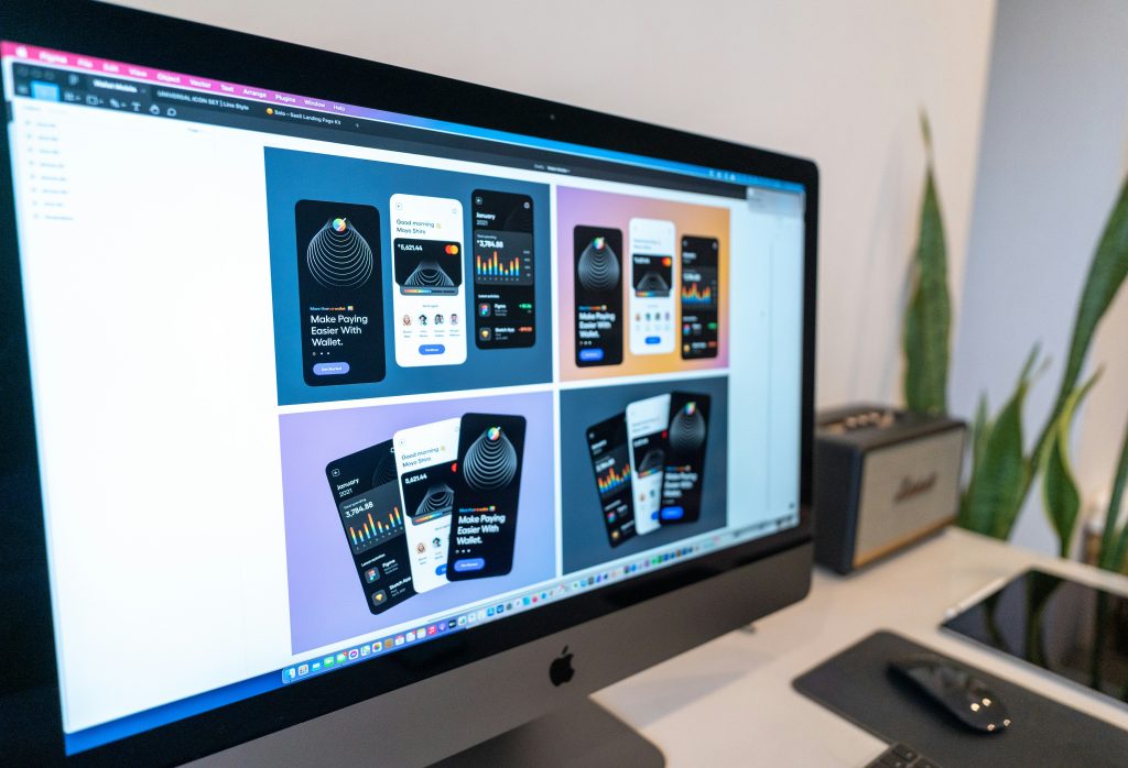 Computer screen with graphics on it