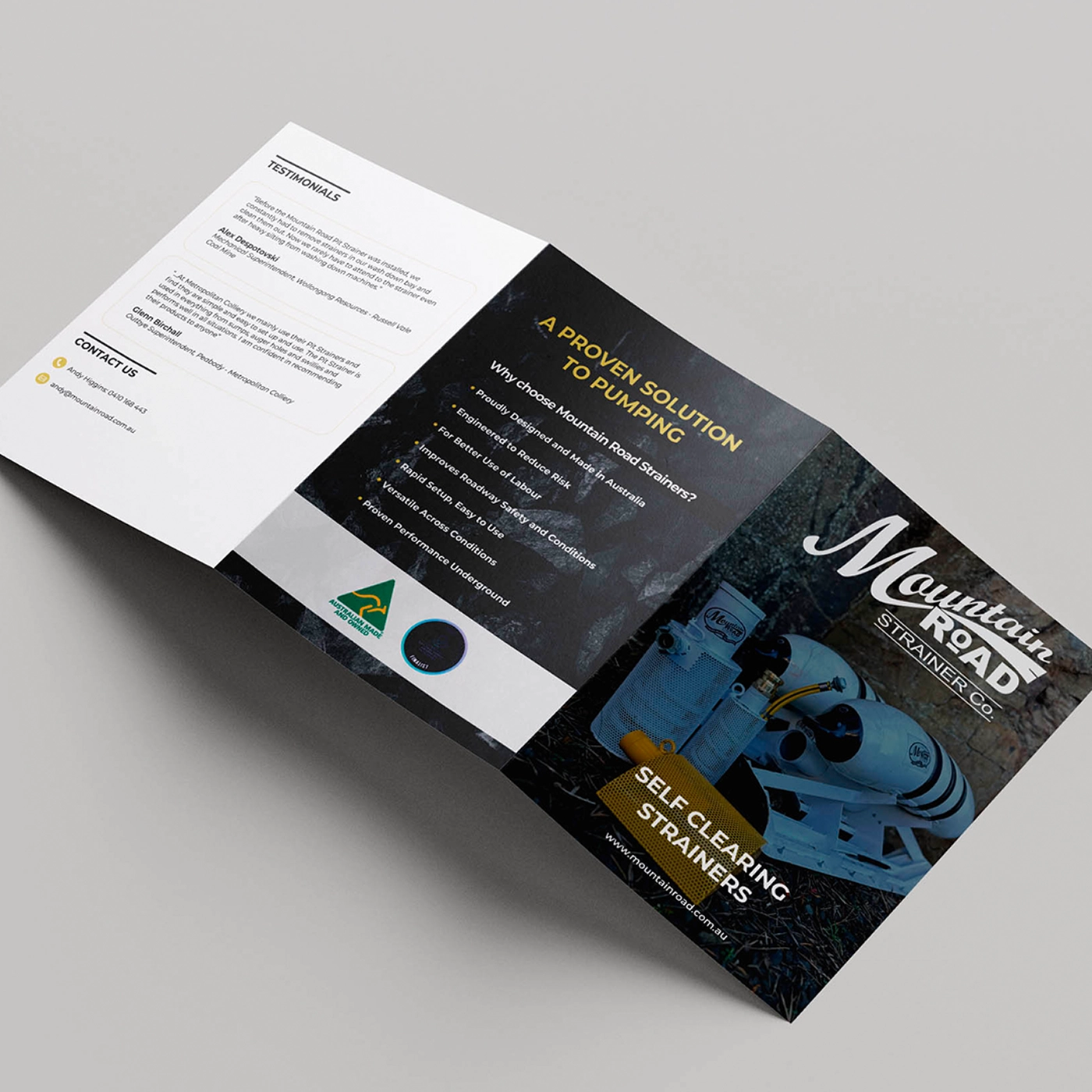 Commercial trifold architectural brochure