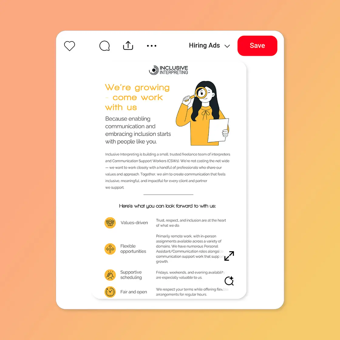 Flocksy work example — Short-form