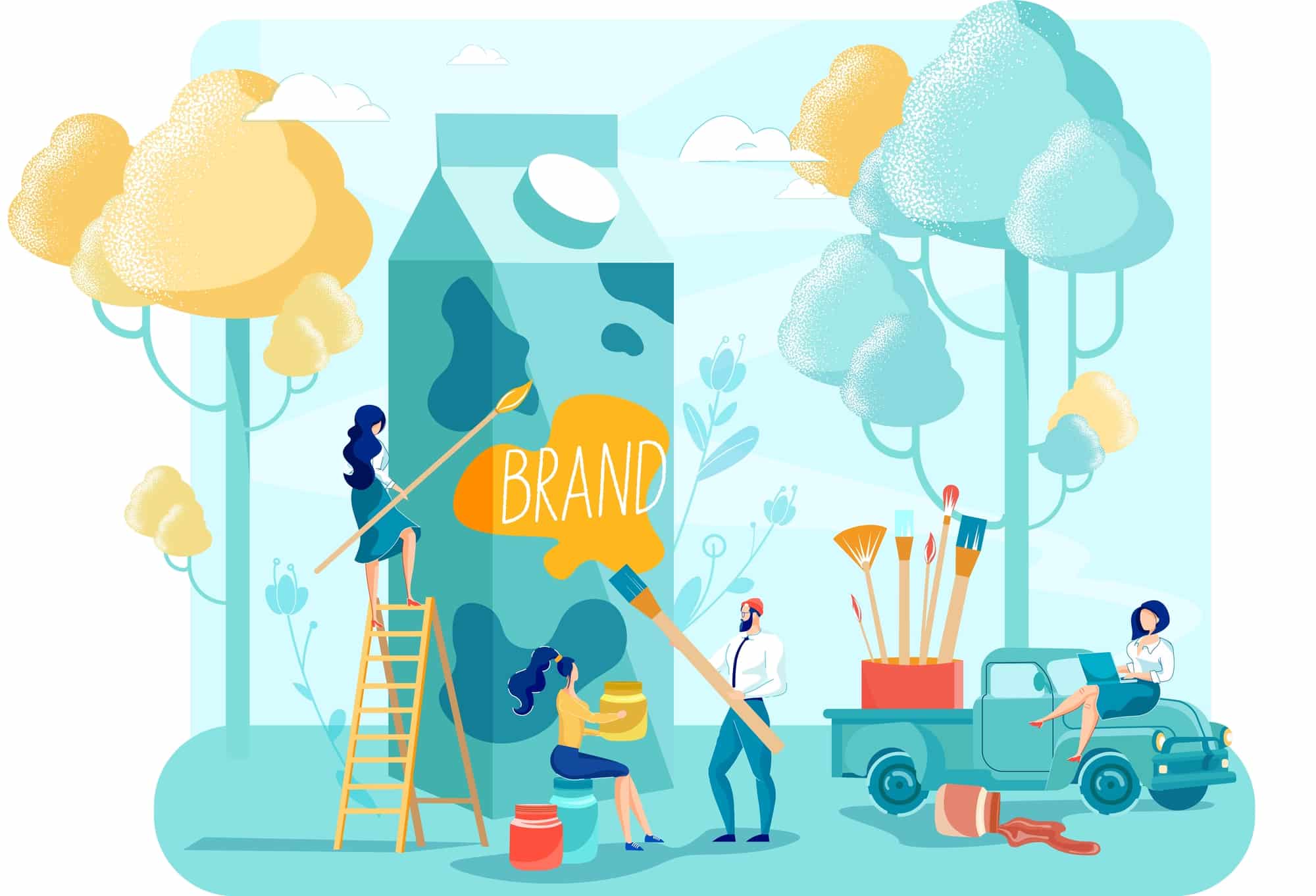 illustration-of-creative-team-designing-milk-product-label