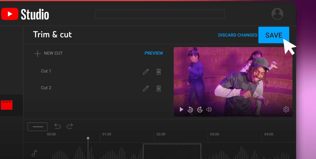 Screenshot of a tutorial on how to edit YouTube videos