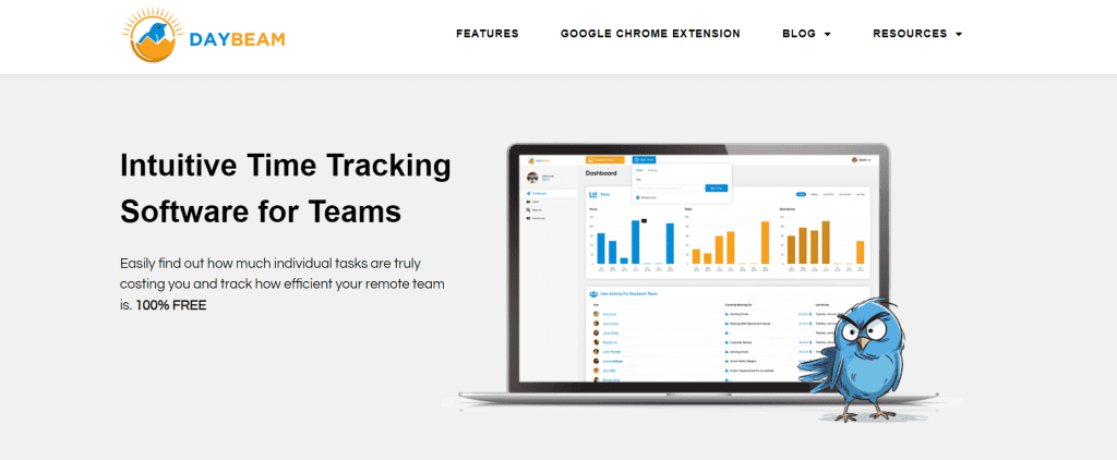 Daybeam landing page screenshot