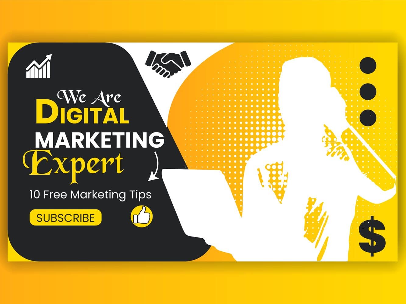 Youtube video thumbnail or web banner template for business