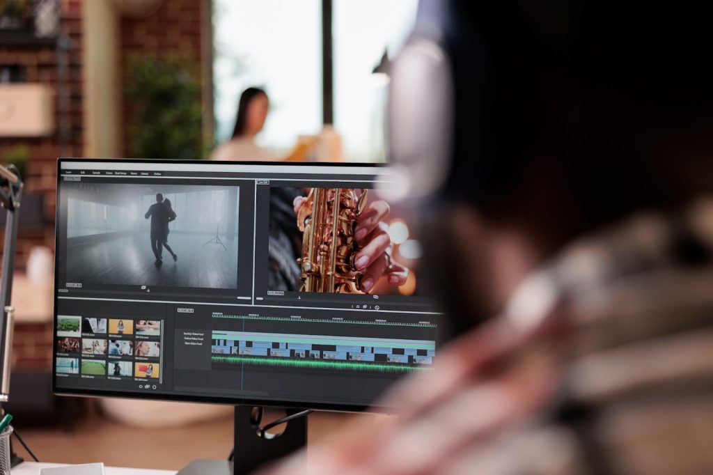 Computer screen shown with an image being edited on it