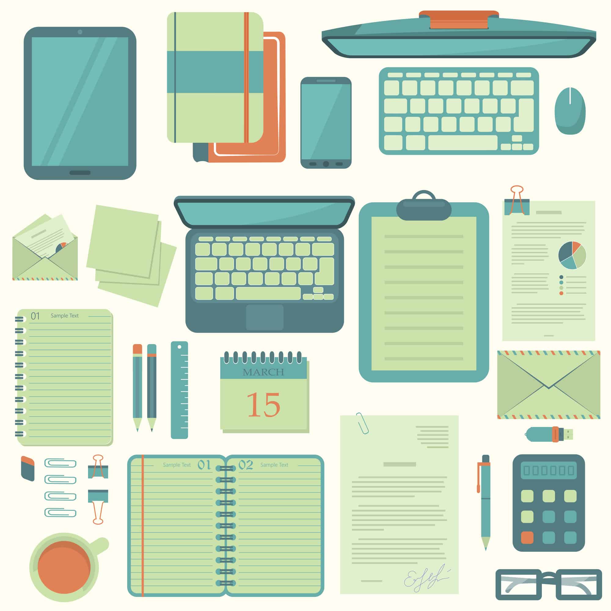 stock-illustration-of-branded-business-stationery-and office-documents