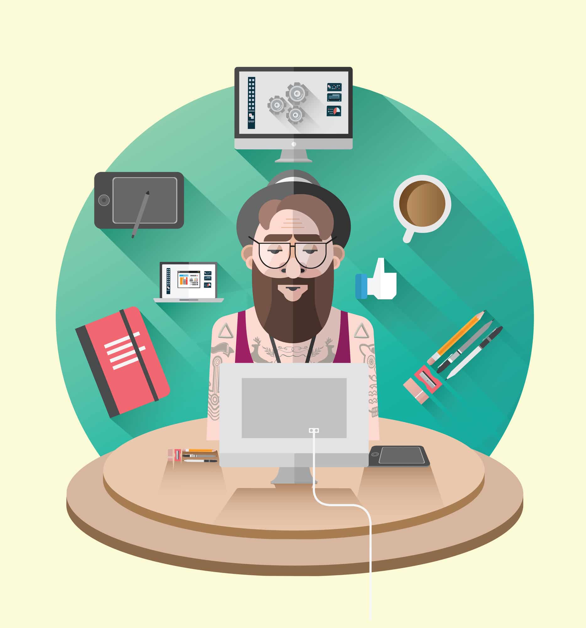 Hipster-freelancer-working-on-website-design
