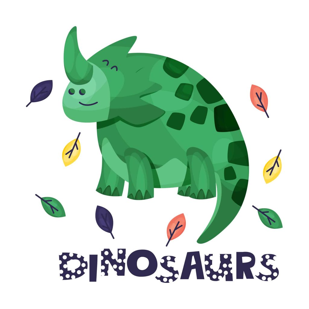 Cartoon Dinosaur Character Cute Vector Illustration. Pretty Childrens Book Hero Isolated On White Background