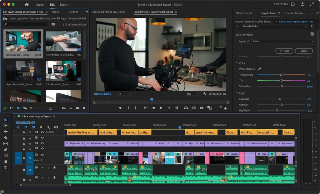 Image of a video editing website