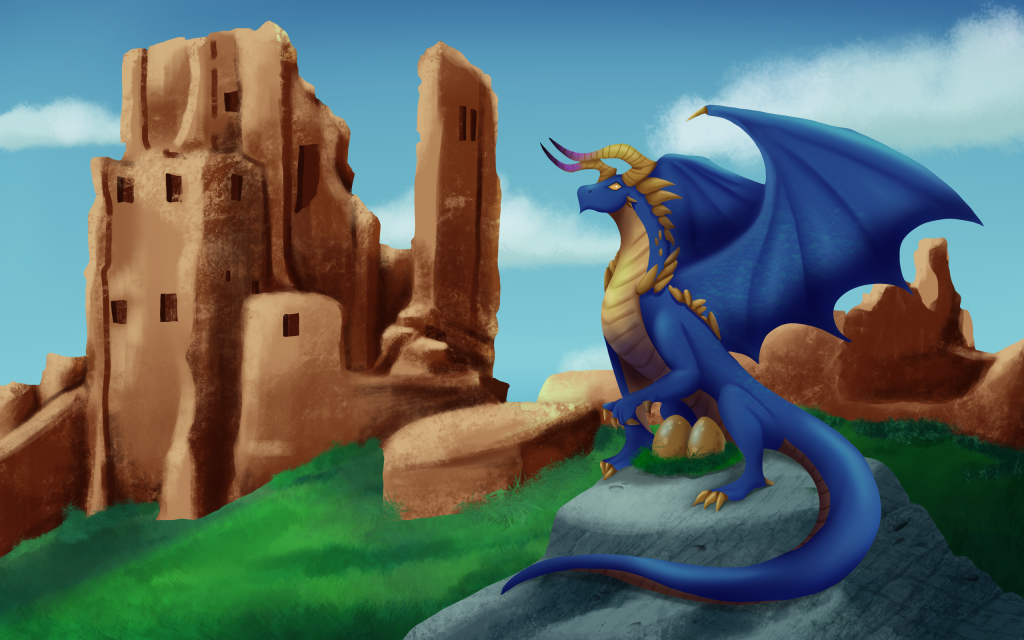 sofia sanchez illustration blue dragon
