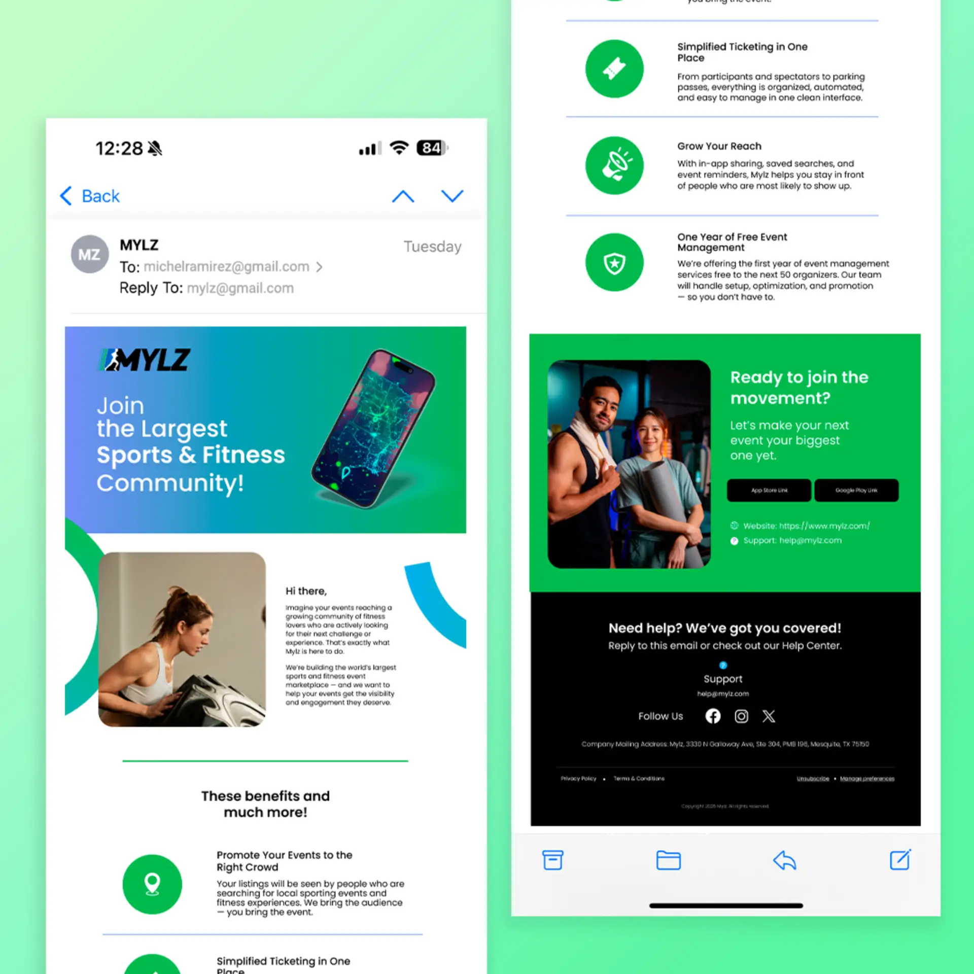 Marketing email template designed by Flocksy