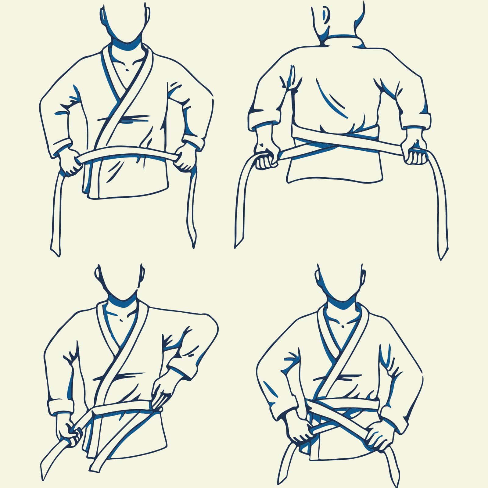 how to tie a karate gi illustration flocksy  illustrations