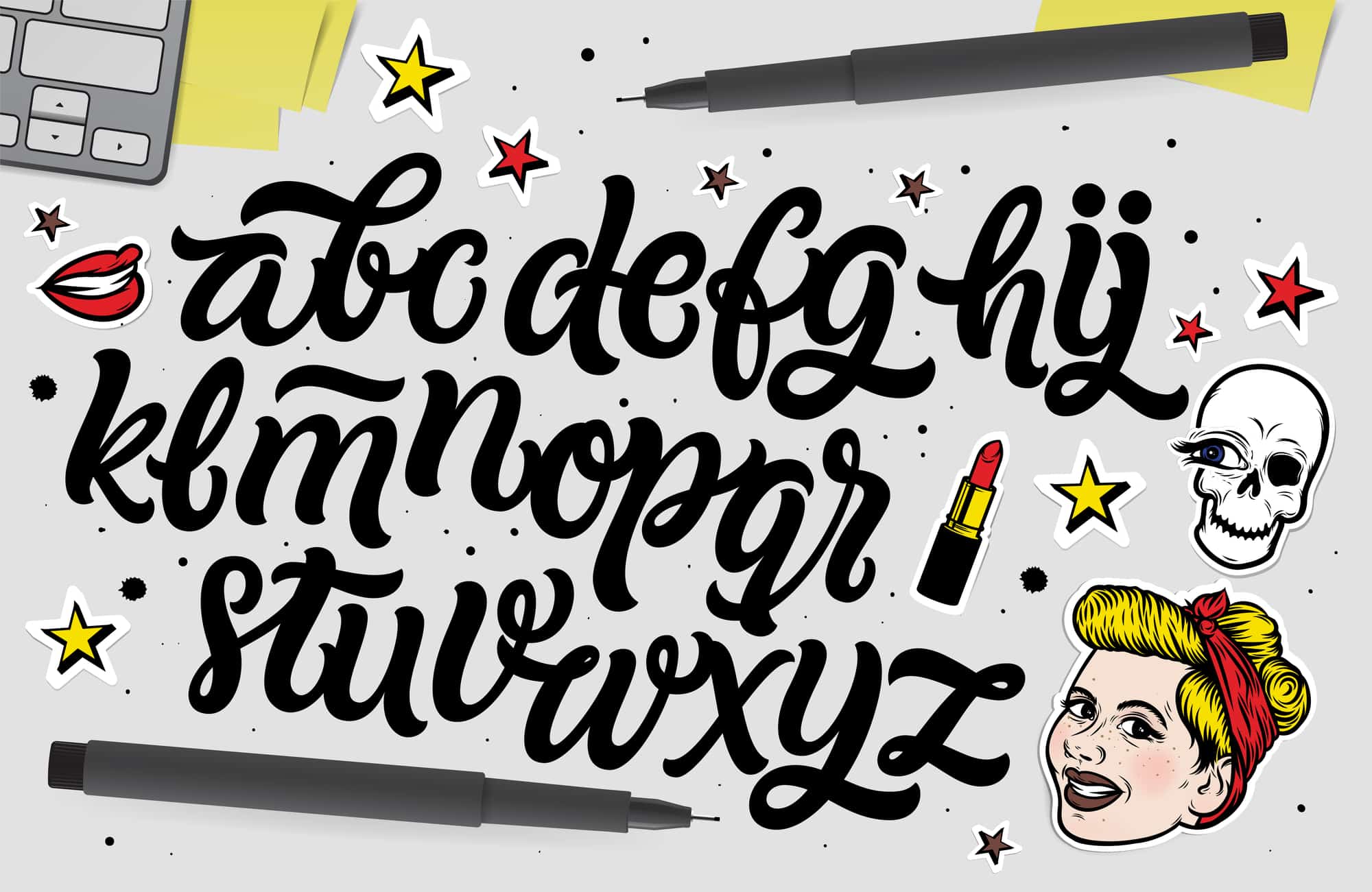 custom typography illustrated typeface flocksy illustration services
