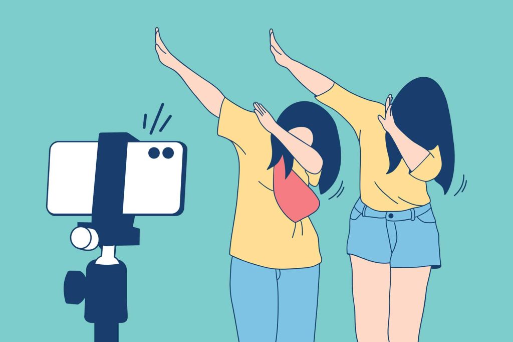 growing instagram videos following filming viral video girls dabbing for phone camera on stand