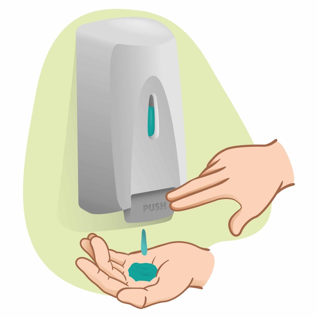 illustrated product soap dispenser hand sanitizer dispense