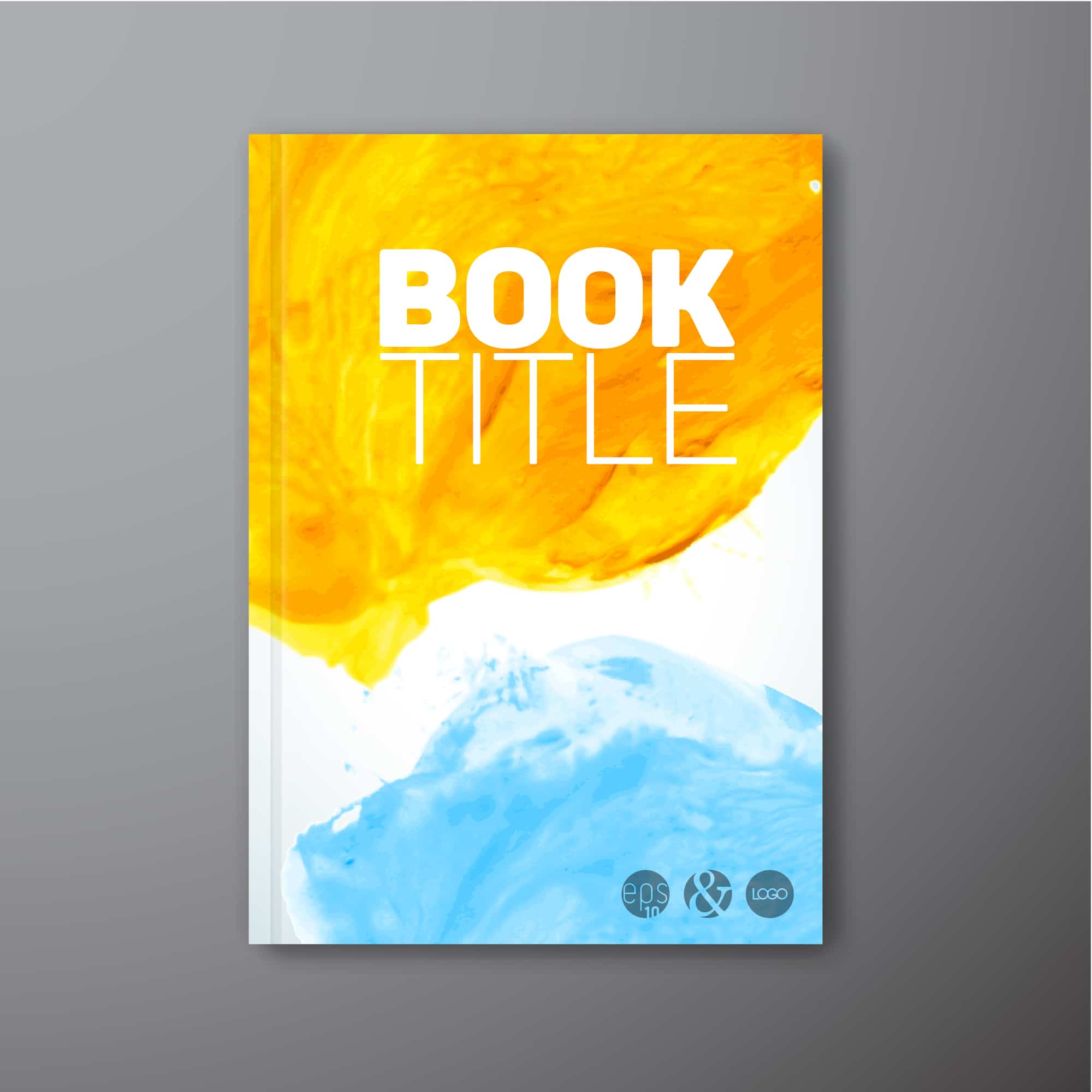 Modern artistic Vector abstract book watercolor cover template - yellow and blue version