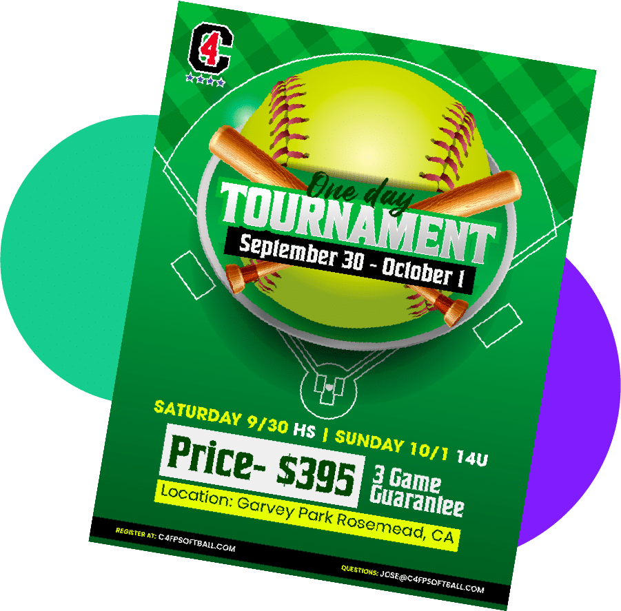 Custom baseball event poster design