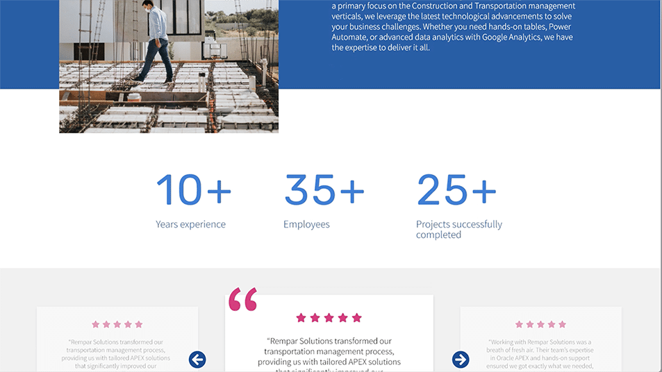 Custom website design example