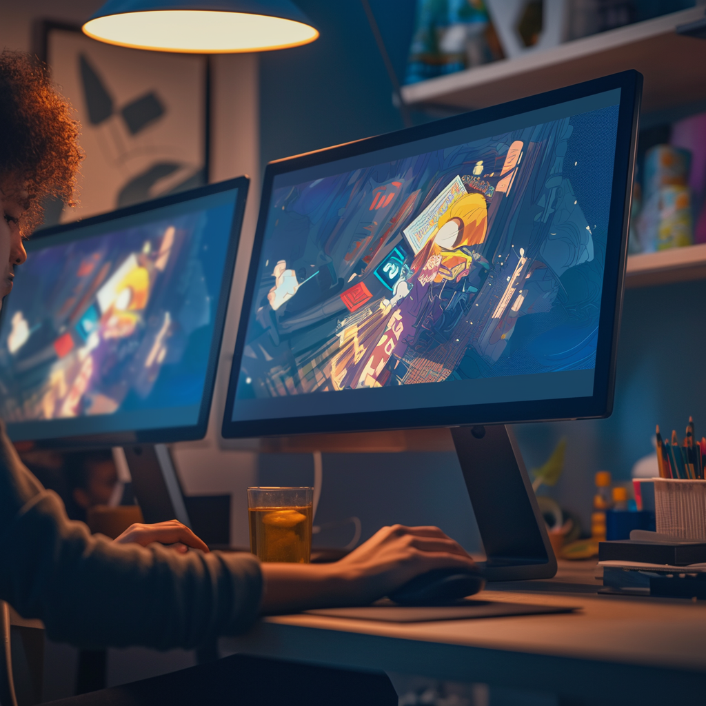 Man working on a computer