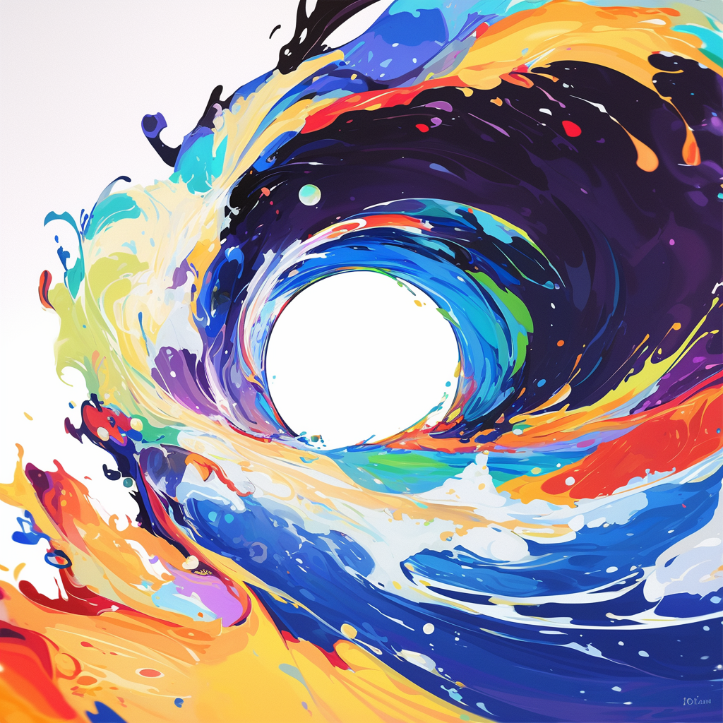 Abstract painting filled with color