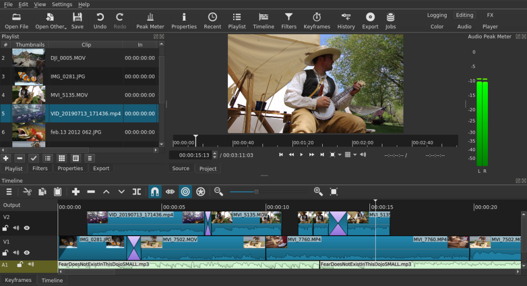 Image of a video being edited