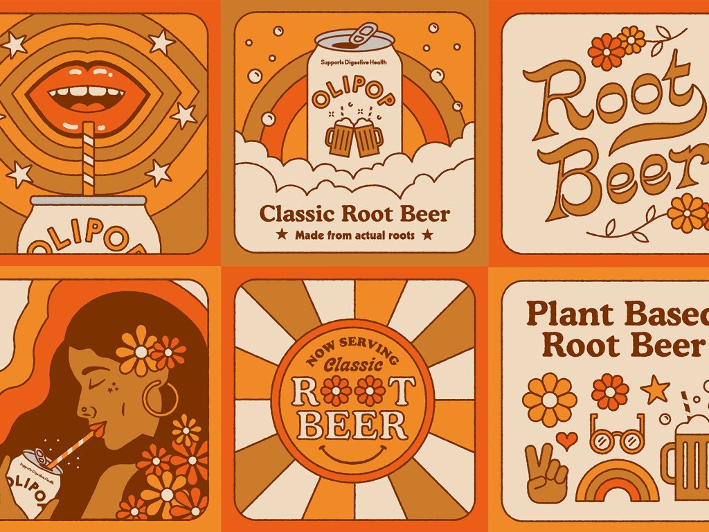 70s style image of rootbeer soda