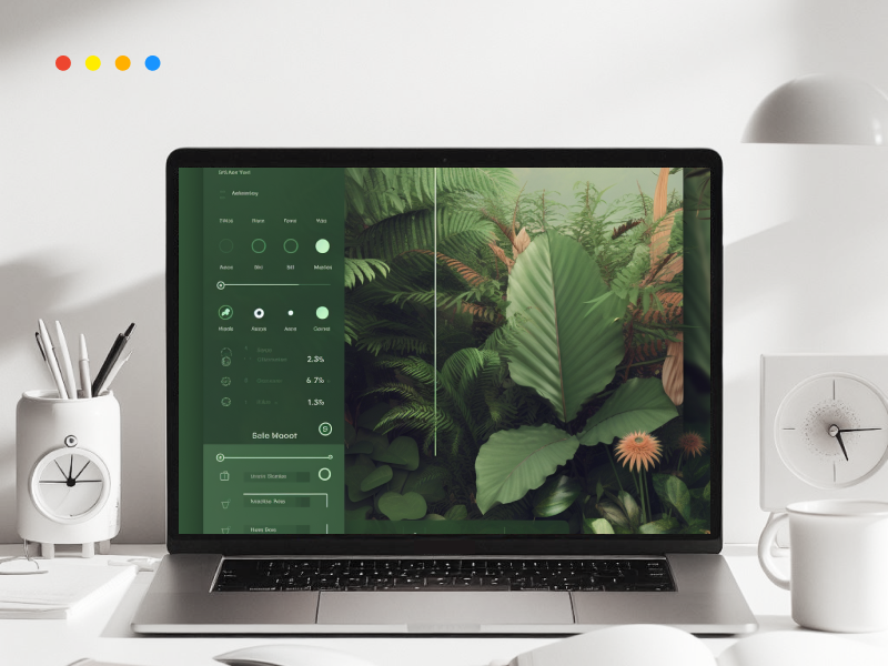 computer screen with plants on it