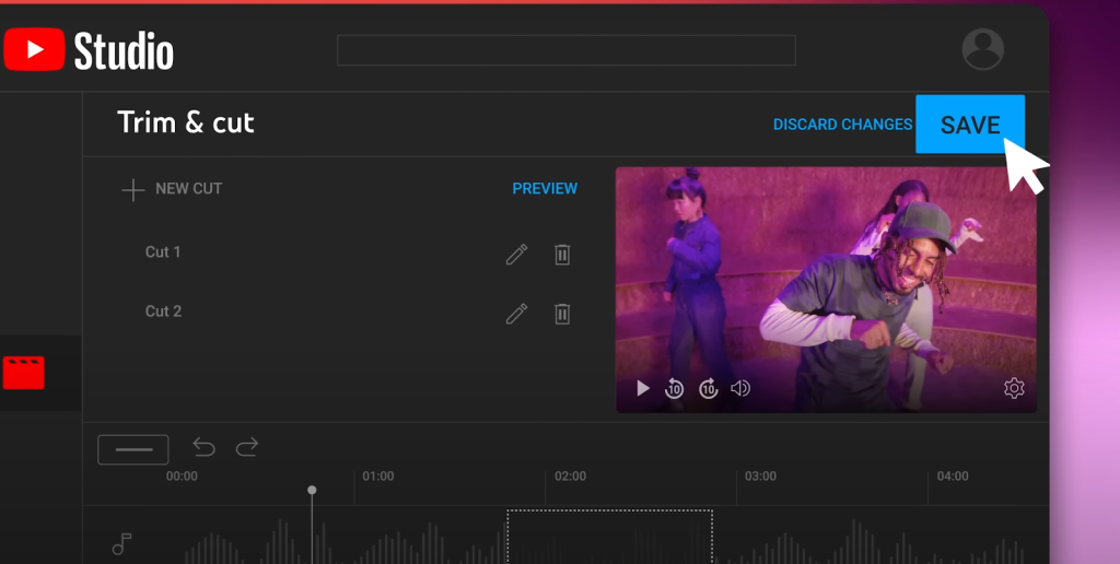 Screenshot of a tutorial on how to edit YouTube videos