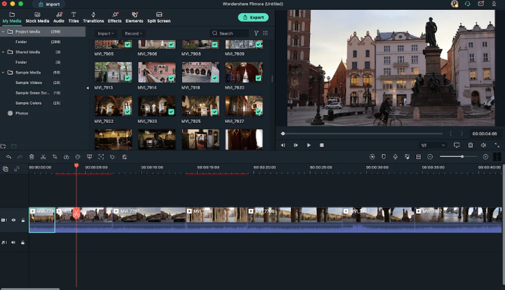 Image of a video editing website