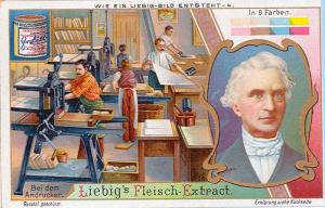 Chromolithography process being shown.