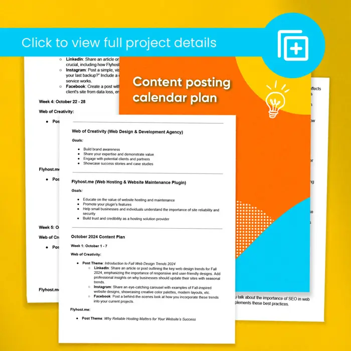 Calendar Planner Content