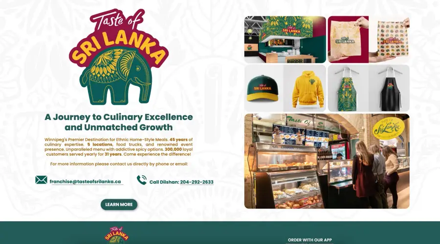 Taste of Sri Lanka Website Design