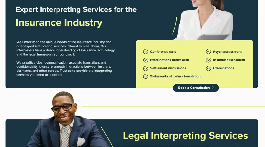 Interpreting Services Website Design