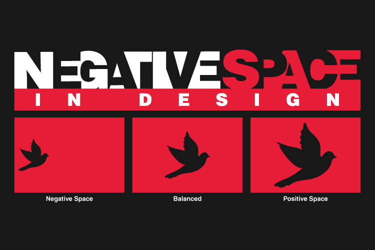A graphic talking about negative space in design