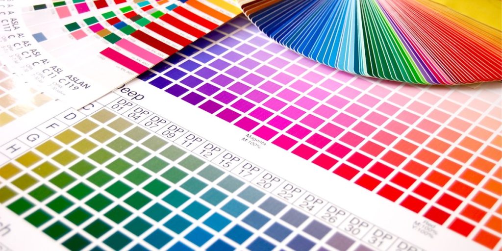 A photo with a color palette shown